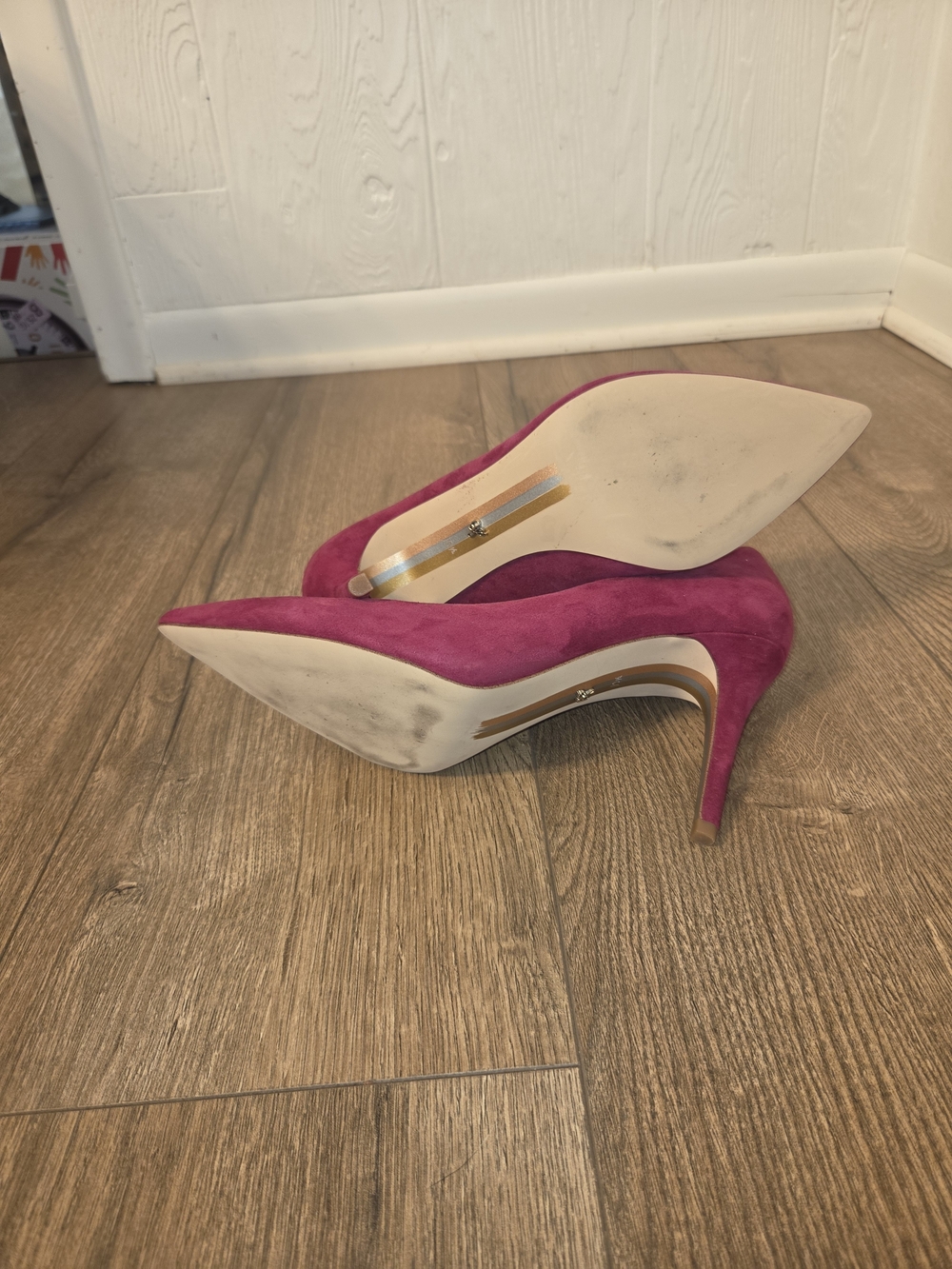 Sam Edelman Pink Suede Pointed-Toe Pumps - Picture 3 of 4